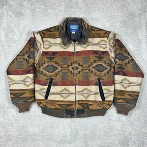 Vintage Pendleton Wool Jacket Aztec High Grade Western Wear Made In USA Men's XL